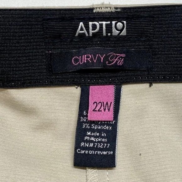 Apt 9 Curvy Capri Women's 22W Khaki Straight Cotton Stretch Pants Kohl's $48 NWT - Picture 13 of 14